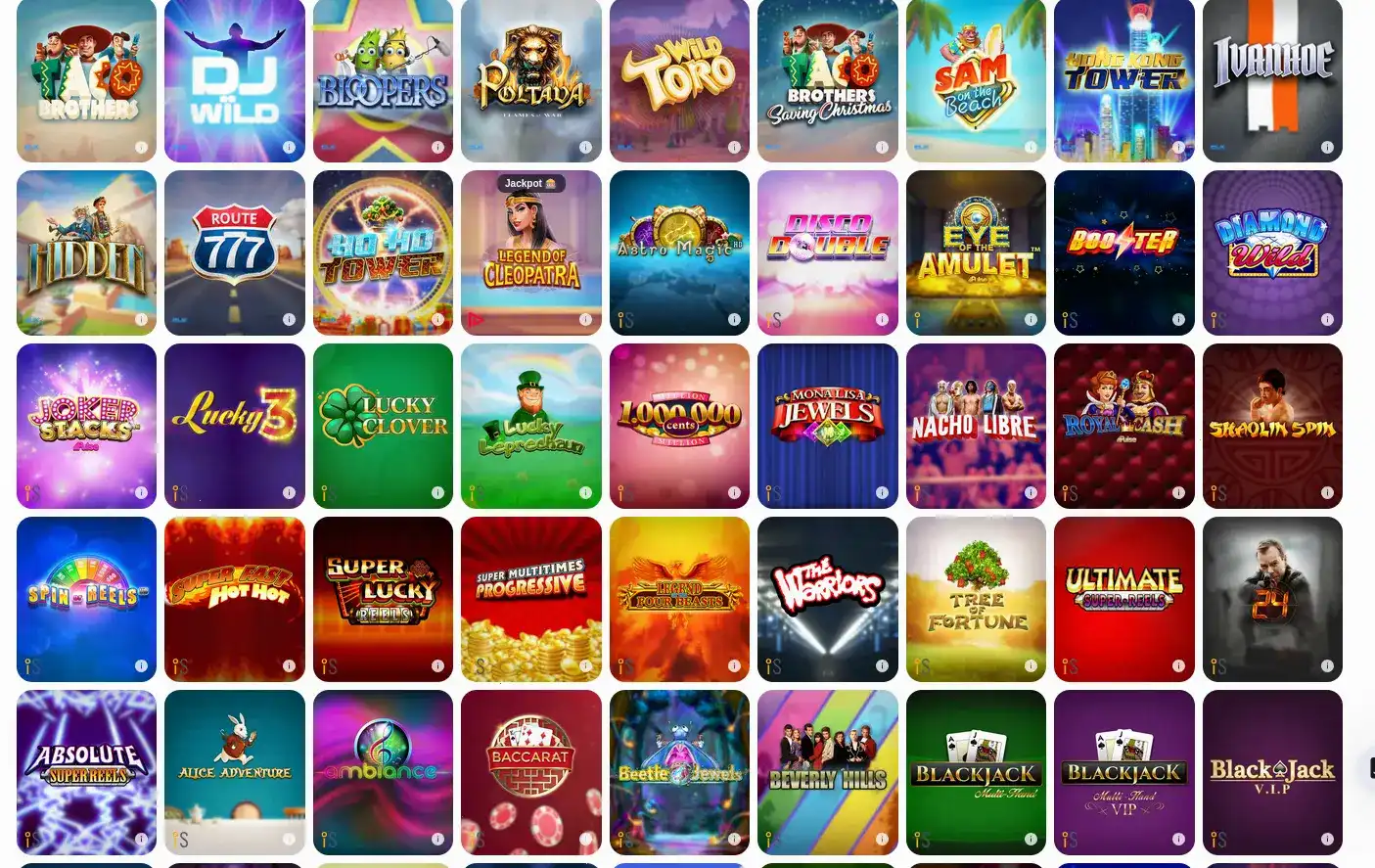 интерфейс Vulkan Grand casino мобильная версия